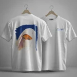 tshirt femme au hayek blanc dzeco art broderie algerie bleue et illustration traditionnelle