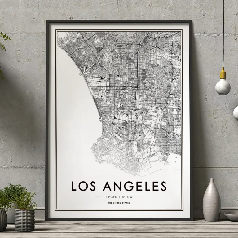 Tableau posé par terre de la célèbre Affiche de la ville Los Angeles