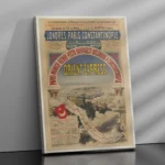 affiche vintage orient express londres paris constantinople 1888 compagnie wagons lits train vapeur itineraire carte retro poster dzecoart