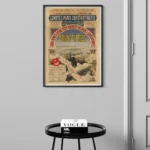 affiche vintage orient express londres paris constantinople 1888 compagnie wagons lits train vapeur itineraire carte retro poster dzecoart