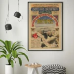 affiche vintage orient express londres paris constantinople 1888 compagnie wagons lits train vapeur itineraire carte retro poster dzecoart