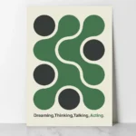 affiche art abstrait vert cercles noirs design minimaliste geometrique scandinave chidii dzeco art