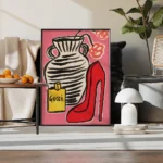 Affiche Mode Vintage Gucci & Escarpin Rouge — Poster Pop – Image 2