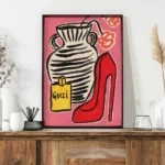 Affiche Mode Vintage Gucci & Escarpin Rouge — Poster Pop – Image 3