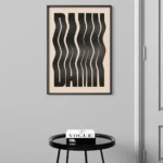 affiche typographie design damn lettres noires ondulees effet vague texture grain retro chidii dzeco art