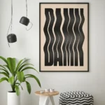affiche typographie design damn lettres noires ondulees effet vague texture grain retro chidii dzeco art