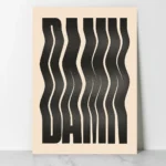 affiche typographie design damn lettres noires ondulees effet vague texture grain retro chidii dzeco art