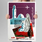 Affiche Vintage Air Algérie Agence Paris J. Depienne – Image 3