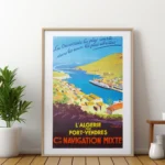 affiche vintage navigation mixte algerie port-vendres paquebot de ligne roger chapelet compagnie maritime retro poster dzecoart