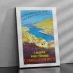 affiche vintage navigation mixte algerie port-vendres paquebot de ligne roger chapelet compagnie maritime retro poster dzecoart