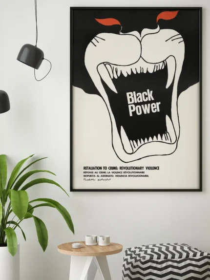 affiche black power vintage poster panthere noire droits civiques militant dzeco art