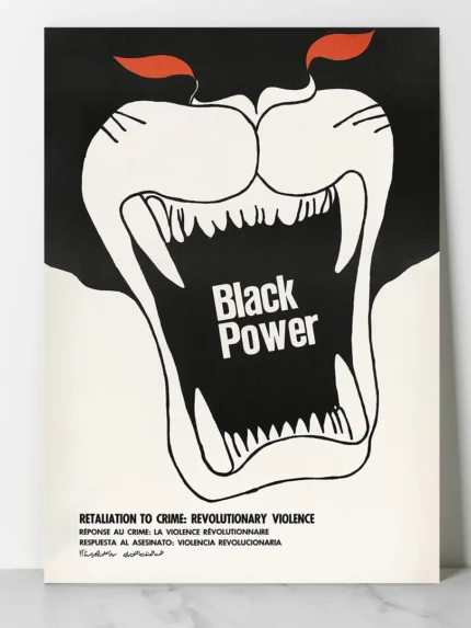 affiche black power vintage poster panthere noire droits civiques militant dzeco art