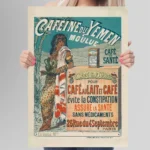 affiche publicitaire vintage cafe cafeine du yemen albert guillaume belle epoque femme orientale réclame pharmacie paris retro poster dzecoart