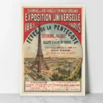 affiche vintage exposition universelle 1889 paris tour eiffel chemins de fer plm fetes de la pentecote maulde et renou retro poster dzecoart