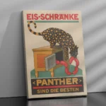 affiche publicitaire vintage panther eis schränke dürrwang glacière ancienne saucisses allemagne réclame retro poster dzecoart