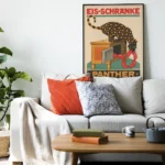 affiche publicitaire vintage panther eis schränke dürrwang glacière ancienne saucisses allemagne réclame retro poster dzecoart