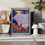 affiche vintage route des alpes roger broders 1920 chemins de fer plm autocar tourisme chamonix grenoble nice retro poster dzecoart
