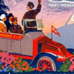 affiche vintage route des alpes roger broders 1920 chemins de fer plm autocar tourisme chamonix grenoble nice retro poster dzecoart