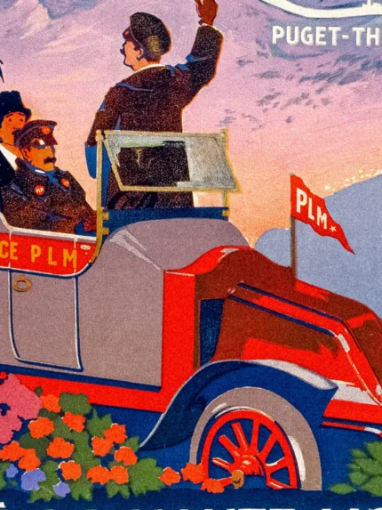 affiche vintage route des alpes roger broders 1920 chemins de fer plm autocar tourisme chamonix grenoble nice retro poster dzecoart