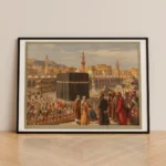affiche la mecque kaaba georg macco 1910 pelerinage dresdner schulverlag land und leben orientalisme poster histoire art islamique dzecoart