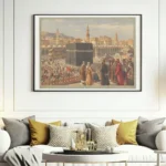 affiche la mecque kaaba georg macco 1910 pelerinage dresdner schulverlag land und leben orientalisme poster histoire art islamique dzecoart