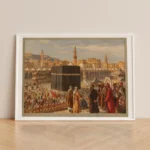 affiche la mecque kaaba georg macco 1910 pelerinage dresdner schulverlag land und leben orientalisme poster histoire art islamique dzecoart