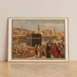 affiche la mecque kaaba georg macco 1910 pelerinage dresdner schulverlag land und leben orientalisme poster histoire art islamique dzecoart