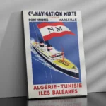 Affiche Maritime Vintage Algérie Tunisie Navigation Mixte – Image 9