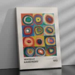 affiche wassily kandinsky cercles concentriques color study 1913 art abstrait carre couleur exposition retro poster dzecoart