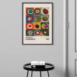 affiche wassily kandinsky cercles concentriques color study 1913 art abstrait carre couleur exposition retro poster dzecoart