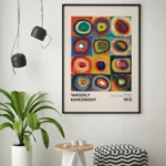 affiche wassily kandinsky cercles concentriques color study 1913 art abstrait carre couleur exposition retro poster dzecoart