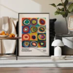 affiche wassily kandinsky cercles concentriques color study 1913 art abstrait carre couleur exposition retro poster dzecoart